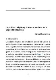 La política religiosa y la educación laica en la Segunda República / Mónica Moreno Seco | Biblioteca Virtual Miguel de Cervantes
