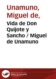 Vida de Don Quijote y Sancho / Miguel de Unamuno | Biblioteca Virtual Miguel de Cervantes