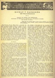 Bichat y Napoleón. Dos vidas paralelas / Por el Profesor Dr. Pedro Laín Entralgo | Biblioteca Virtual Miguel de Cervantes