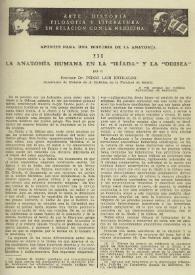 La anatomía humana en la "Iliada" y la "Odisea" / por el profesor Dr. Pedro Laín Entralgo | Biblioteca Virtual Miguel de Cervantes