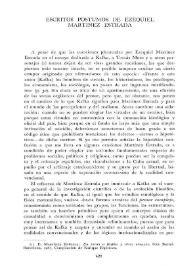 Escritos póstumos de Ezequiel Martínez Estrada / Eduardo Tijeras | Biblioteca Virtual Miguel de Cervantes