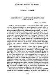 Hacia una poética del poema / por José María Valverde | Biblioteca Virtual Miguel de Cervantes