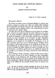 Carta sobre una aventura crítica / por Alberto Wagner de Reyna | Biblioteca Virtual Miguel de Cervantes