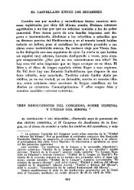 Tres resoluciones del Congreso, sobre defensa y unidad del idioma | Biblioteca Virtual Miguel de Cervantes