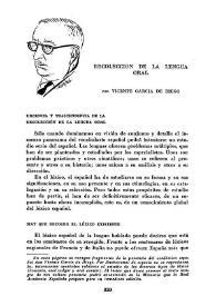Recolección de la lengua oral / por Vicente García de Diego | Biblioteca Virtual Miguel de Cervantes