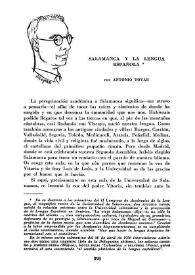 Salamanca y la lengua española / por Antonio Tovar | Biblioteca Virtual Miguel de Cervantes