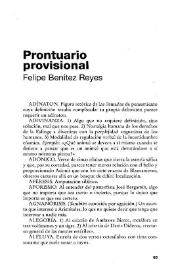 Prontuario provisional (2) / Felipe Benítez Reyes | Biblioteca Virtual Miguel de Cervantes