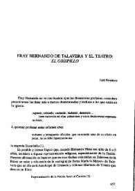 Fray Hernando de Talavera y el teatro: "El Obispillo" / José Fradejas Lebrero | Biblioteca Virtual Miguel de Cervantes