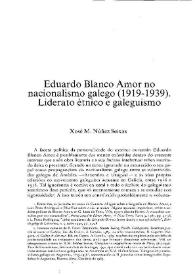 Eduardo Blanco Amor no nacionalismo galego (1919-1939). Liderato étnico e galeguismo / Xosé M. Núñez Seixas | Biblioteca Virtual Miguel de Cervantes