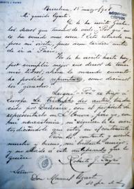 Carta de Roberto Payró a Manuel Ugarte. Barcelona, 15 de marzo de 1908 | Biblioteca Virtual Miguel de Cervantes