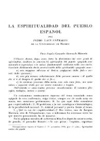 La espiritualidad del pueblo español / Por Pedro Laín Entralgo | Biblioteca Virtual Miguel de Cervantes