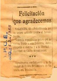 Felicitación que agradecemos | Biblioteca Virtual Miguel de Cervantes