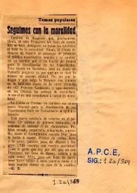 Seguimos con la moralidad / C. E. | Biblioteca Virtual Miguel de Cervantes