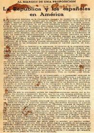 La República y los españoles en América | Biblioteca Virtual Miguel de Cervantes