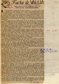 Sencillas palabras de un sencillo generalísimo / El Valijero | Biblioteca Virtual Miguel de Cervantes