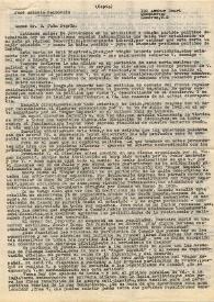 Carta de José Antonio Balbontín a Juan Negrín. Londres, 1 de diciembre de 1941. Copia | Biblioteca Virtual Miguel de Cervantes