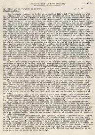 Carta de Luis Araquistain al director de "Argentina Libre".  Londres, 12 de octubre de 1941 | Biblioteca Virtual Miguel de Cervantes