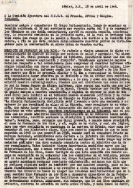 Carta del Grupo Parlamentario Socialista a la Comisión Ejecutiva del PSOE en Francia, África y Bélgica. México D. F. 28 de abril de 1946 | Biblioteca Virtual Miguel de Cervantes
