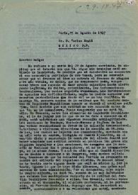 Carta de Indalecio Prieto a Carlos Esplá. París, 27 de agosto de 1947 | Biblioteca Virtual Miguel de Cervantes