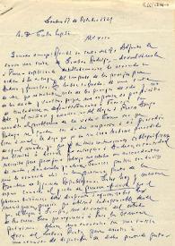 Carta de Indalecio Prieto a Carlos Esplá. Londres, 17 de octubre de 1947 | Biblioteca Virtual Miguel de Cervantes