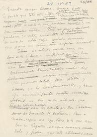 Carta de Carlos Esplá a Concha y Blanca Prieto. 27 de abril de 1962 | Biblioteca Virtual Miguel de Cervantes