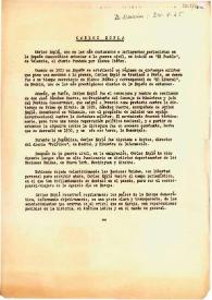 "Carlos Esplá": Semblanza escrita por Maurín el 24 de Mayo de 1965 | Biblioteca Virtual Miguel de Cervantes