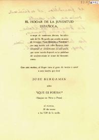 Conferencia de José Bergamín en el Hogar de la Juventud Española | Biblioteca Virtual Miguel de Cervantes