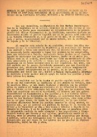 Mensaje de los diputados constituyentes reunidos en París el 29 de enero de 1952 para conmemorar el XX aniversario de la Constitución de la República Española dirigido a la opinión republicana | Biblioteca Virtual Miguel de Cervantes