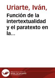 Función de la intertextualidad y el paratexto en la novela de Sergio Ramírez "Mil y una muertes" / Iván Uriarte | Biblioteca Virtual Miguel de Cervantes