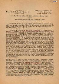 Importante telegrama a Álvarez del Vayo, Ministro de Estado de la República Española. 11 de mayo de 1945 | Biblioteca Virtual Miguel de Cervantes