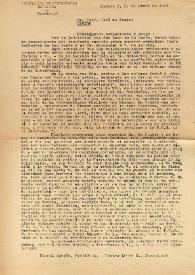 Carta del Presidente de la Federación Universitaria Española a José de Benito. México, D. F., 20 de abril de 1943 | Biblioteca Virtual Miguel de Cervantes