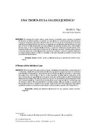 Una teoría de la validez jurídica / Rodolfo Luis Vigo | Biblioteca Virtual Miguel de Cervantes