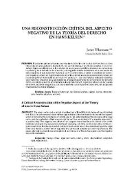 Una reconstrucción crítica del aspecto negativo de la teoría del derecho en Hans Kelsen  / Javier Wilenmann | Biblioteca Virtual Miguel de Cervantes