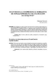 Releyendo la jurisprudencia normativa de Ronald Dworkin: una valoración de conjunto  / Giuseppe Zaccaria | Biblioteca Virtual Miguel de Cervantes