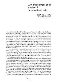 ¿Los intelectuales en el destierro? La ideología del exilio
 / José Antonio Fortes | Biblioteca Virtual Miguel de Cervantes