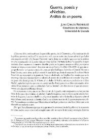 Guerra, poesía y "Niebla". Análisis de un poema  / Juan Carlos Rodríguez | Biblioteca Virtual Miguel de Cervantes