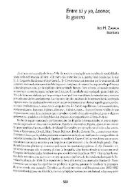 Entre tú y yo, Leonor, la guerra
 / Iris M. Zavala | Biblioteca Virtual Miguel de Cervantes