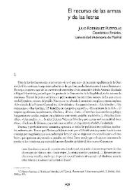 El recurso de las armas y de las letras / Julio Rodríguez Puértolas | Biblioteca Virtual Miguel de Cervantes