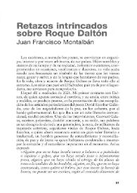 Retazos intrincados sobre Roque Dalton / Juan Francisco Montalbán | Biblioteca Virtual Miguel de Cervantes