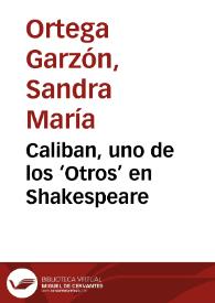 Caliban, uno de los ‘Otros’ en Shakespeare | Biblioteca Virtual Miguel de Cervantes