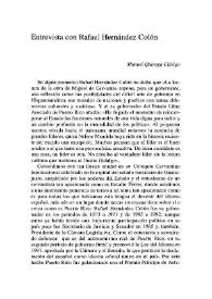 Entrevista con Rafael Hernández Colón / Manuel Quiroga Clérigo | Biblioteca Virtual Miguel de Cervantes
