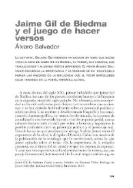 Jaime Gil de Biedma y el juego de hacer versos / Álvaro Salvador | Biblioteca Virtual Miguel de Cervantes