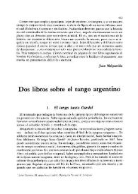 Dos libros sobre el tango / Rafael Flores | Biblioteca Virtual Miguel de Cervantes