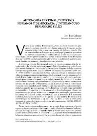Autonomía personal, derechos humanos y democracia: ¿un triángulo demasiado feliz? / José Luis Colomer | Biblioteca Virtual Miguel de Cervantes