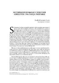 Necesidades humanas y derechos absolutos. Una pareja inestable / Eusebio Fernández García | Biblioteca Virtual Miguel de Cervantes
