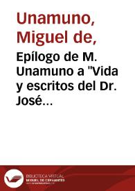 Epílogo de M. Unamuno a "Vida y escritos del Dr. José Rizal", de W.E. Retana / Miguel de Unamuno | Biblioteca Virtual Miguel de Cervantes