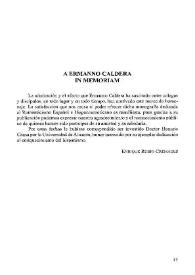 A Ermanno Caldera. In memoriam / Enrique Rubio Cremades | Biblioteca Virtual Miguel de Cervantes