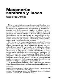 Masonería, sombras y luces / Isabel de Armas | Biblioteca Virtual Miguel de Cervantes