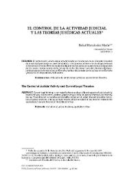El control de la actividad judicial y las teorías jurídicas actuales / Rafael Hernández Marín | Biblioteca Virtual Miguel de Cervantes