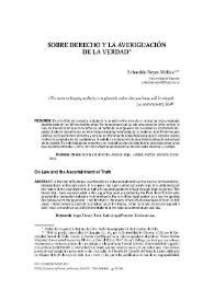Sobre derecho y la averiguación de la verdad / Sebastián Reyes Molina | Biblioteca Virtual Miguel de Cervantes
